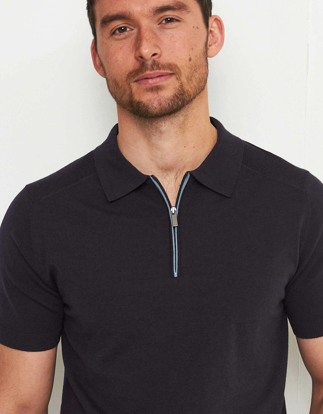 Merino Zip Polo Shirt