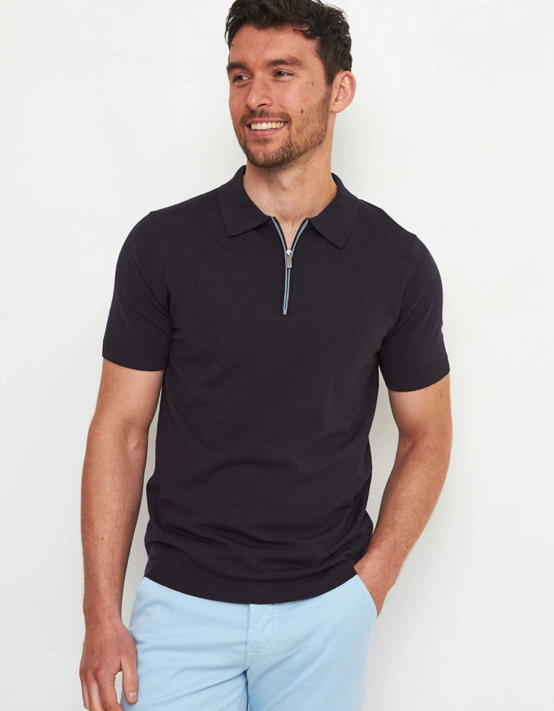 Merino Zip Polo Shirt