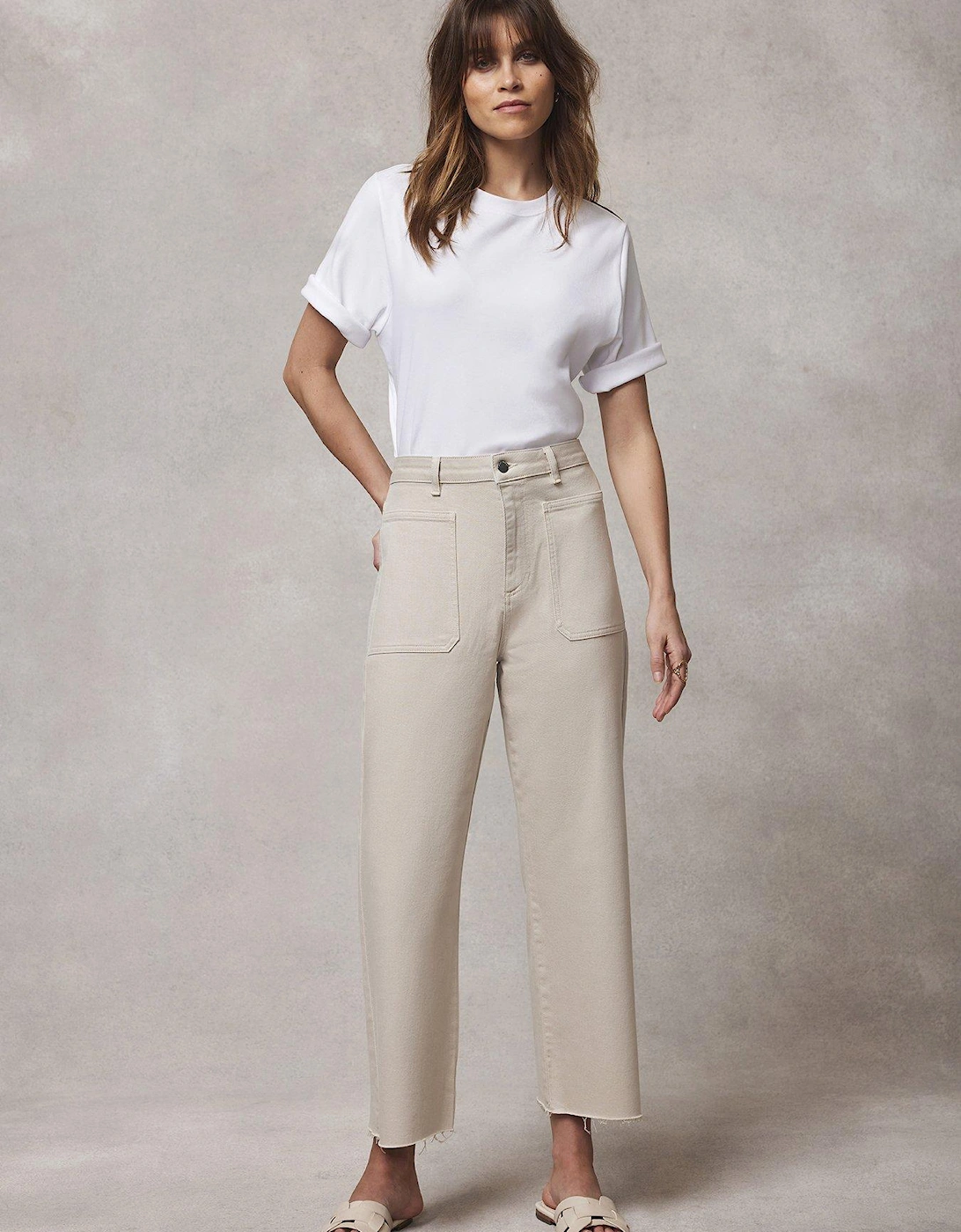 Neutral Crop Wide Jeans, 2 of 1