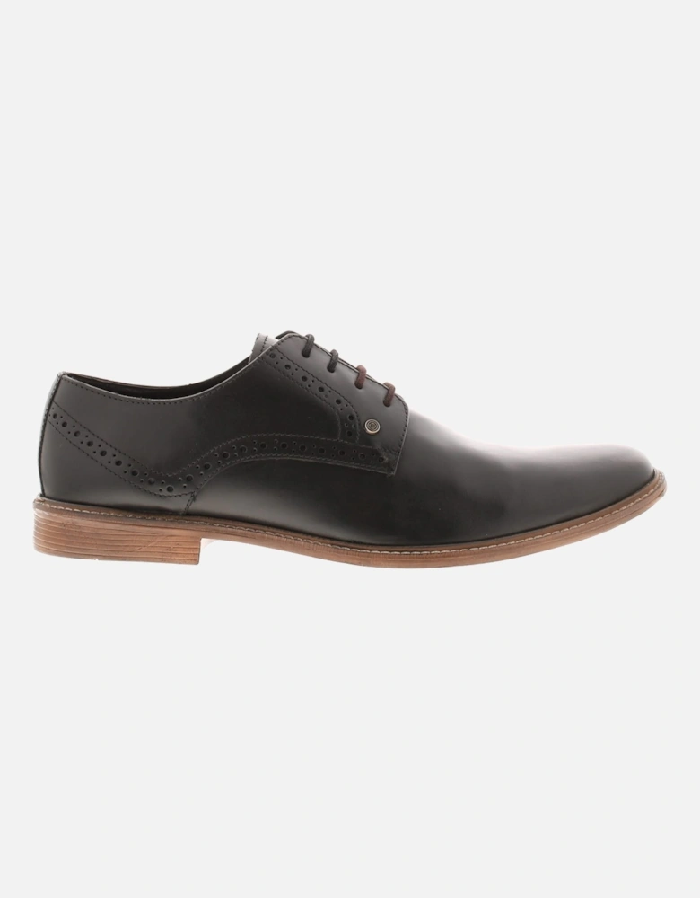 Mens Smart Derby Shoes Harry Leather Lace Up black UK Size