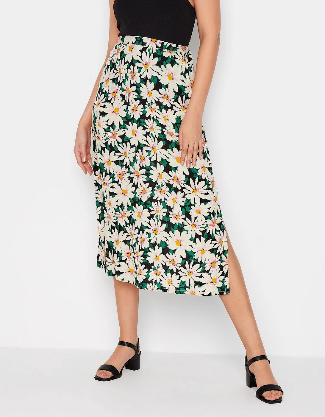 Floral Pull On A Line Skirt - Black, 2 of 1