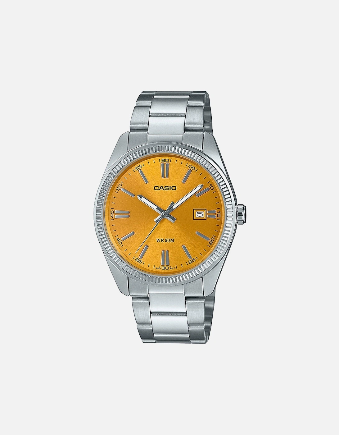 MTP-1302PD-9AVEF Stainless Steel Yellow Dial Bracelet Watch, 2 of 1
