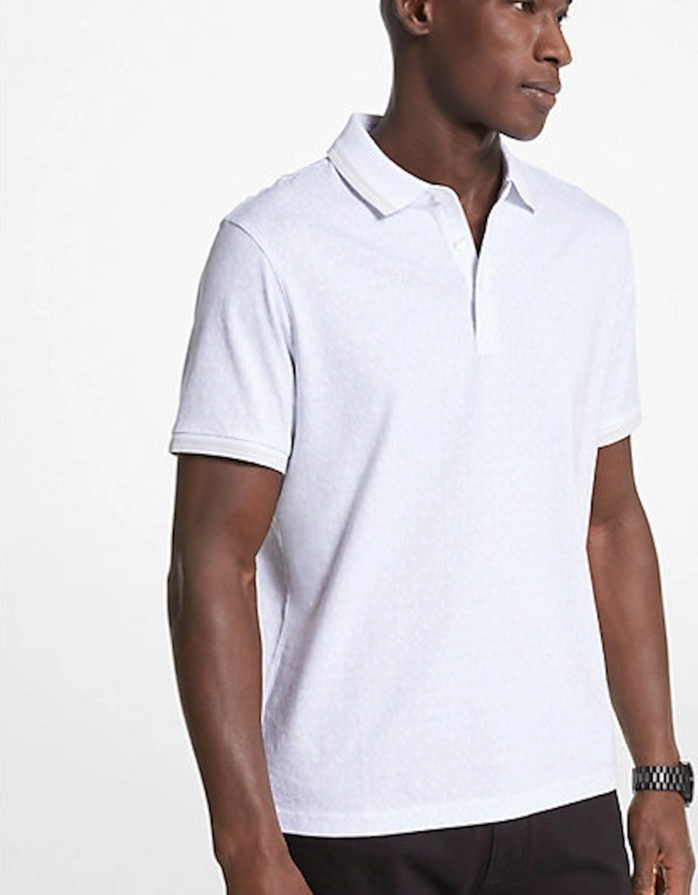 Greenwich Logo Print Cotton Jersey Polo Shirt