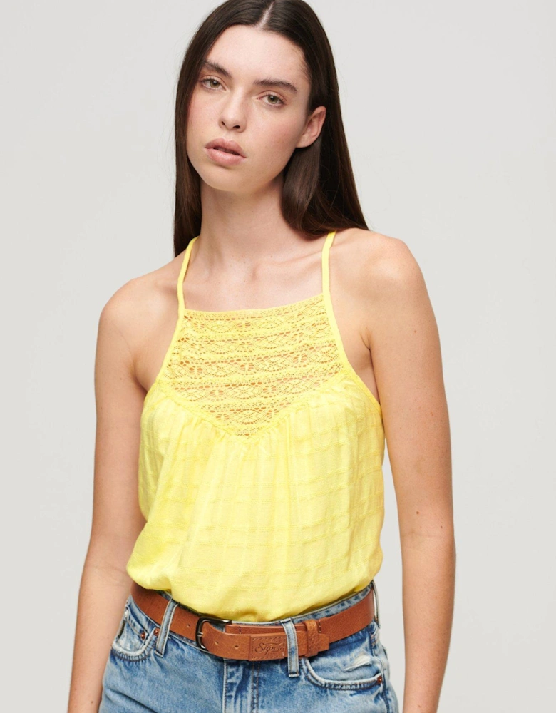 Lace Cami Beach Top - Yellow