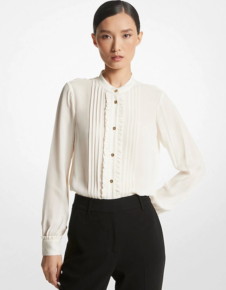 Ruffled Georgette Pleated Blouse