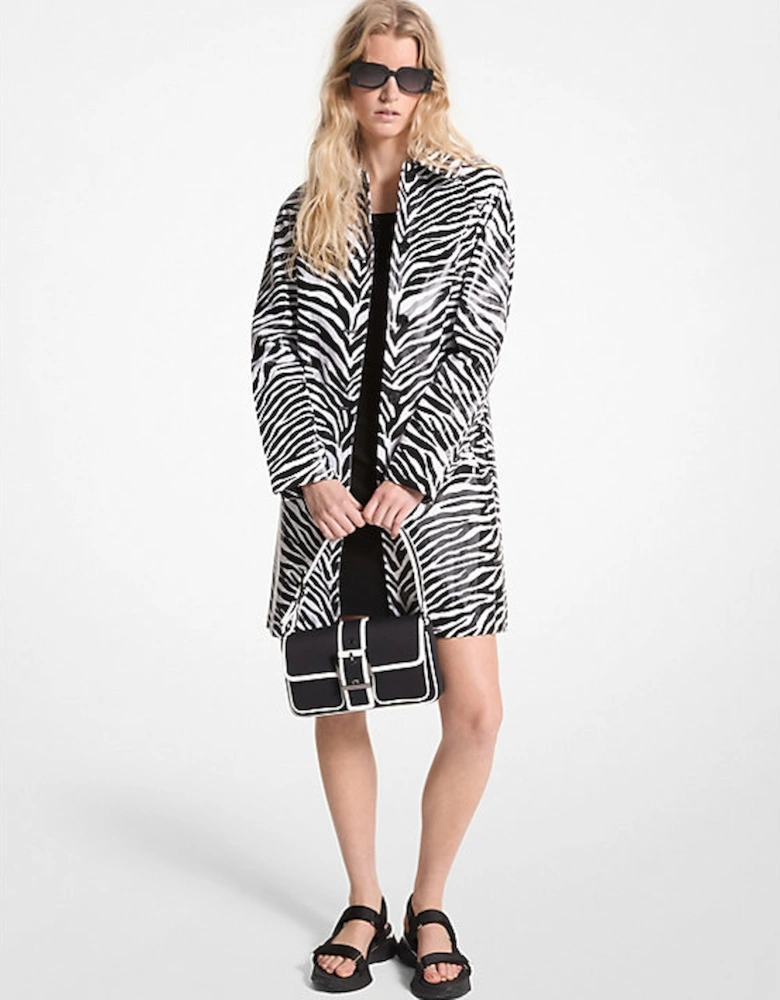 Zebra Print Cotton Twill Balmacaan