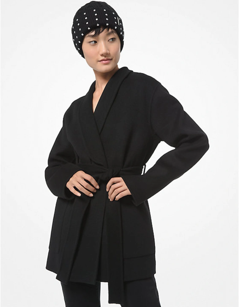 Wool Blend Wrap Coat