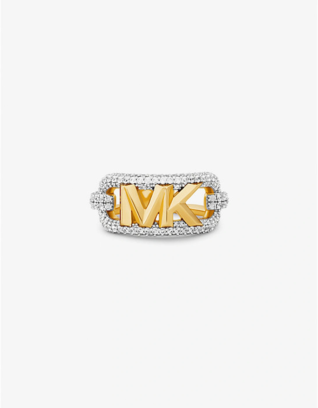 Precious Metal-Plated Brass Pavé Empire Logo Ring, 2 of 1