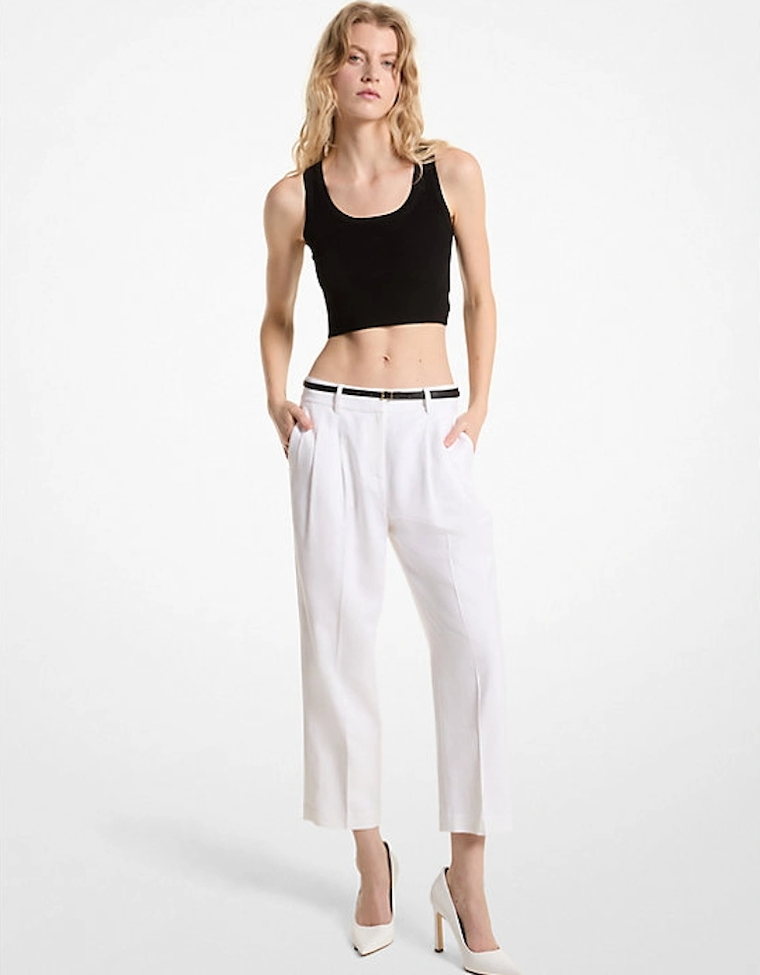 Pleated Linen Blend Pants, 2 of 1