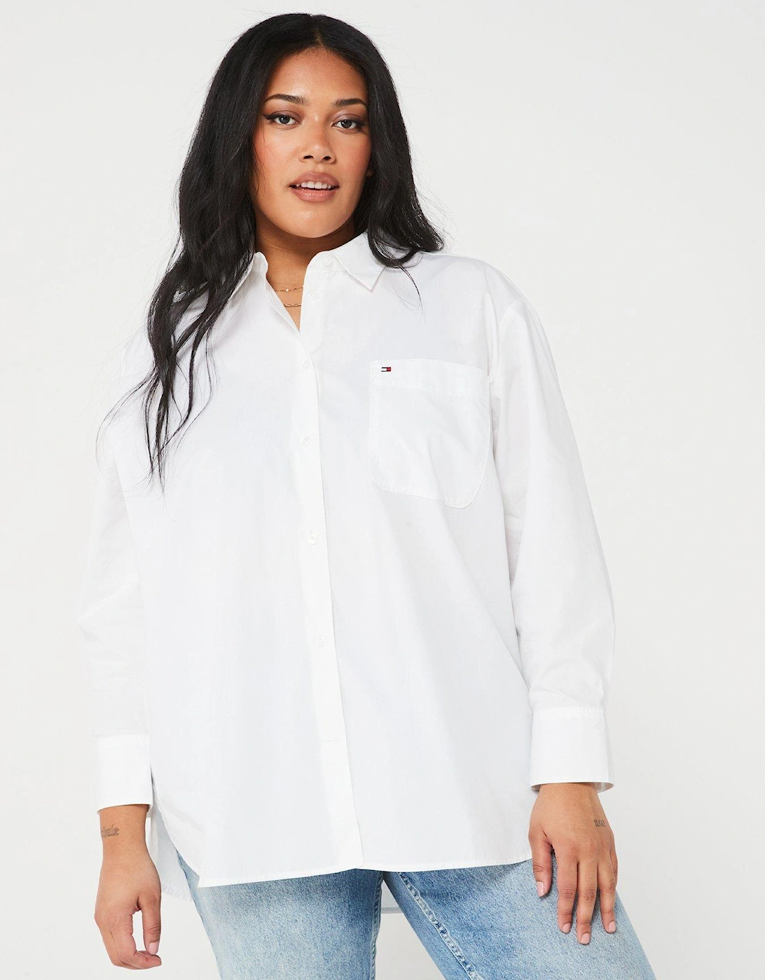 Plus Size Cotton Shirt - White, 2 of 1