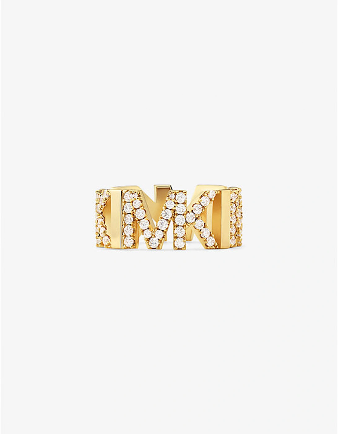 Precious Metal-Plated Brass Pavé Logo Ring, 2 of 1