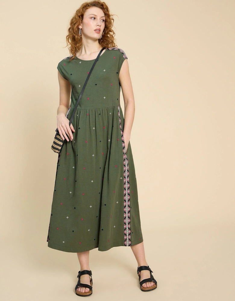 Addison Embroidered Dress - Green