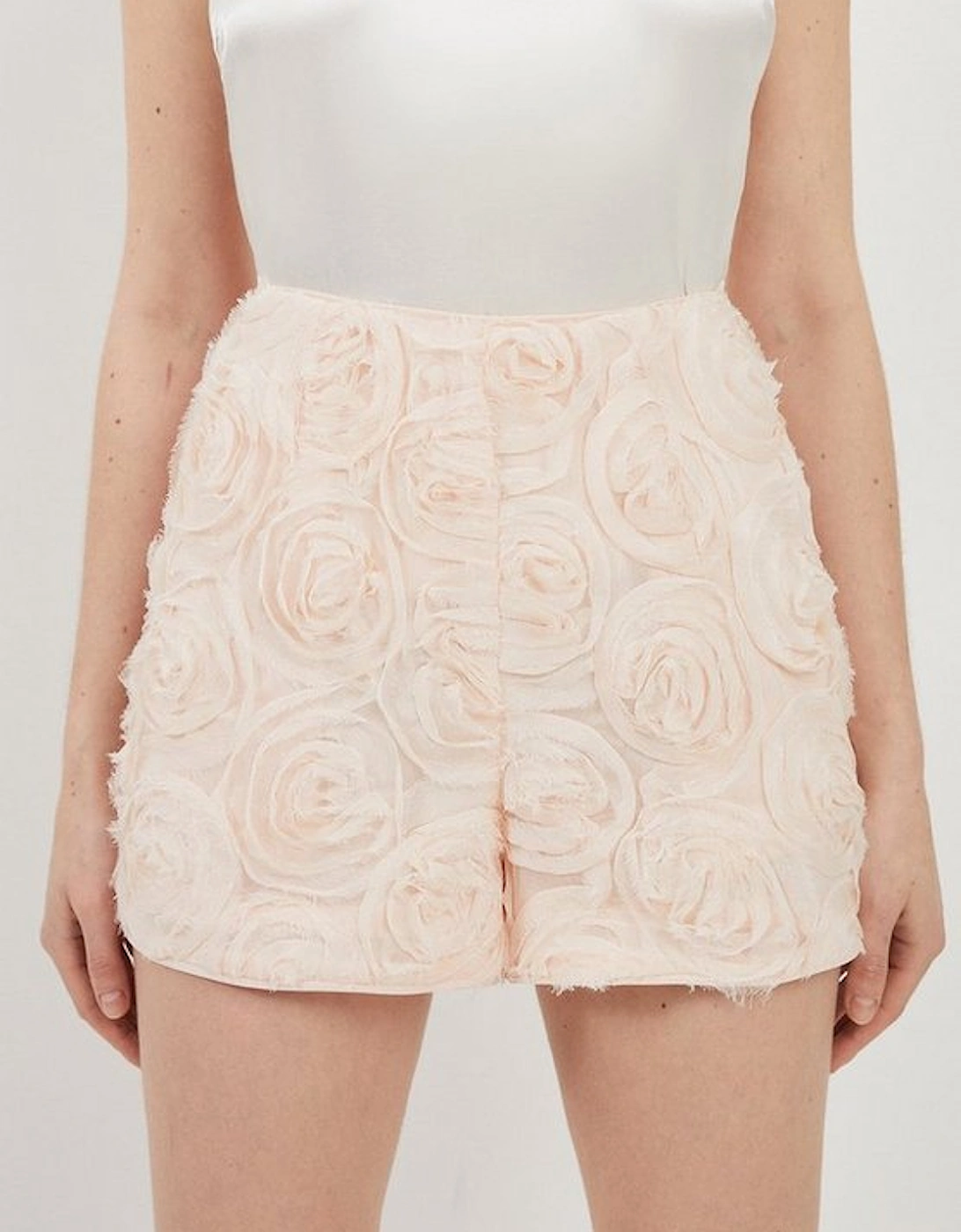 Crinkle Rosette Woven Shorts