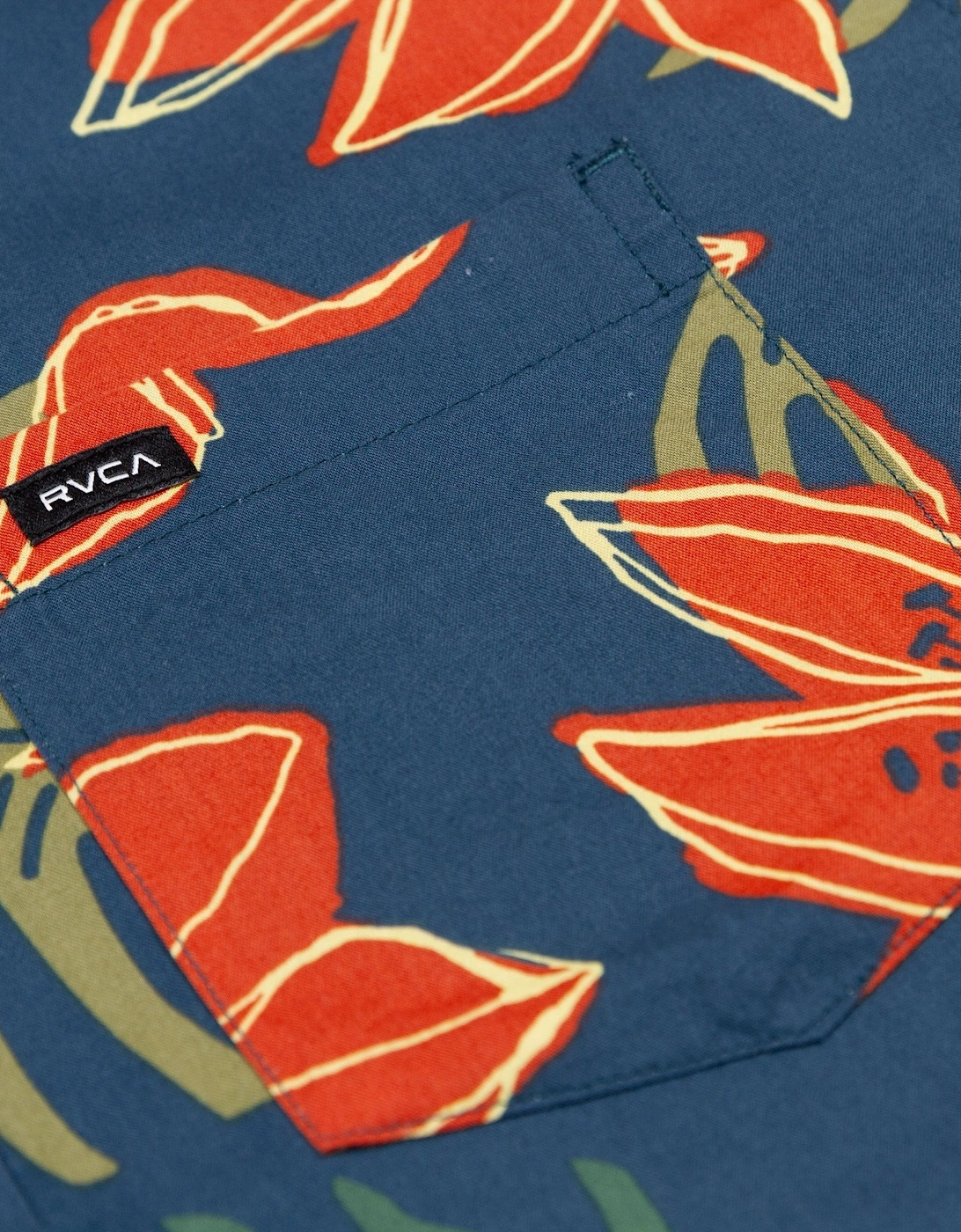 Wild Hibiscus Shirt - Duck Blue