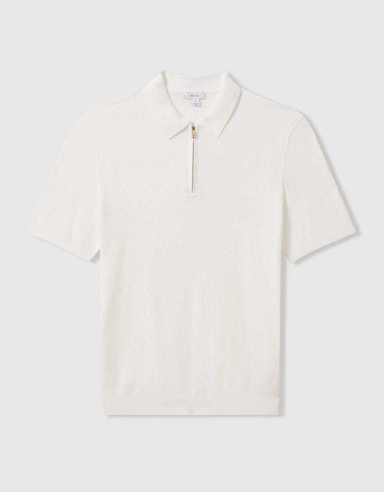 Textured Half-Zip Polo Shirt