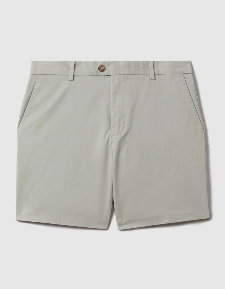 Modern Fit Cotton Blend Chino Shorts