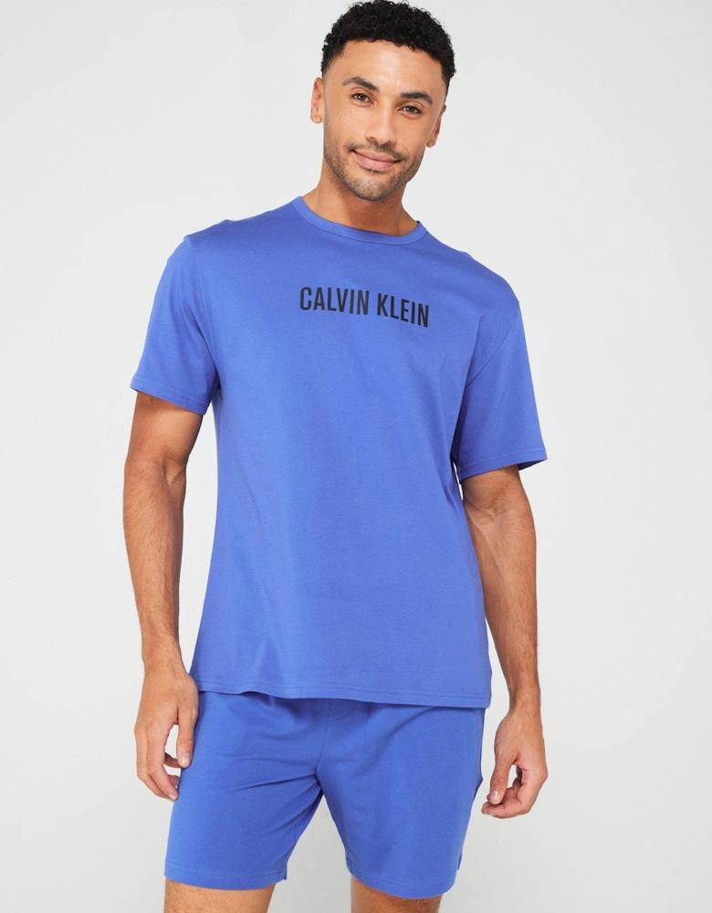 Crew Neck Loungewear T-Shirt - Bright Blue
