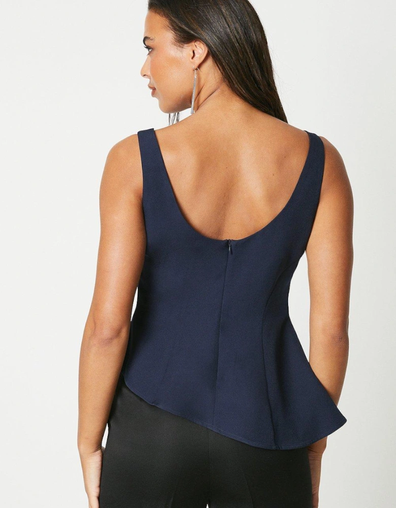 Sweetheart Neck Panelled Tailored Top