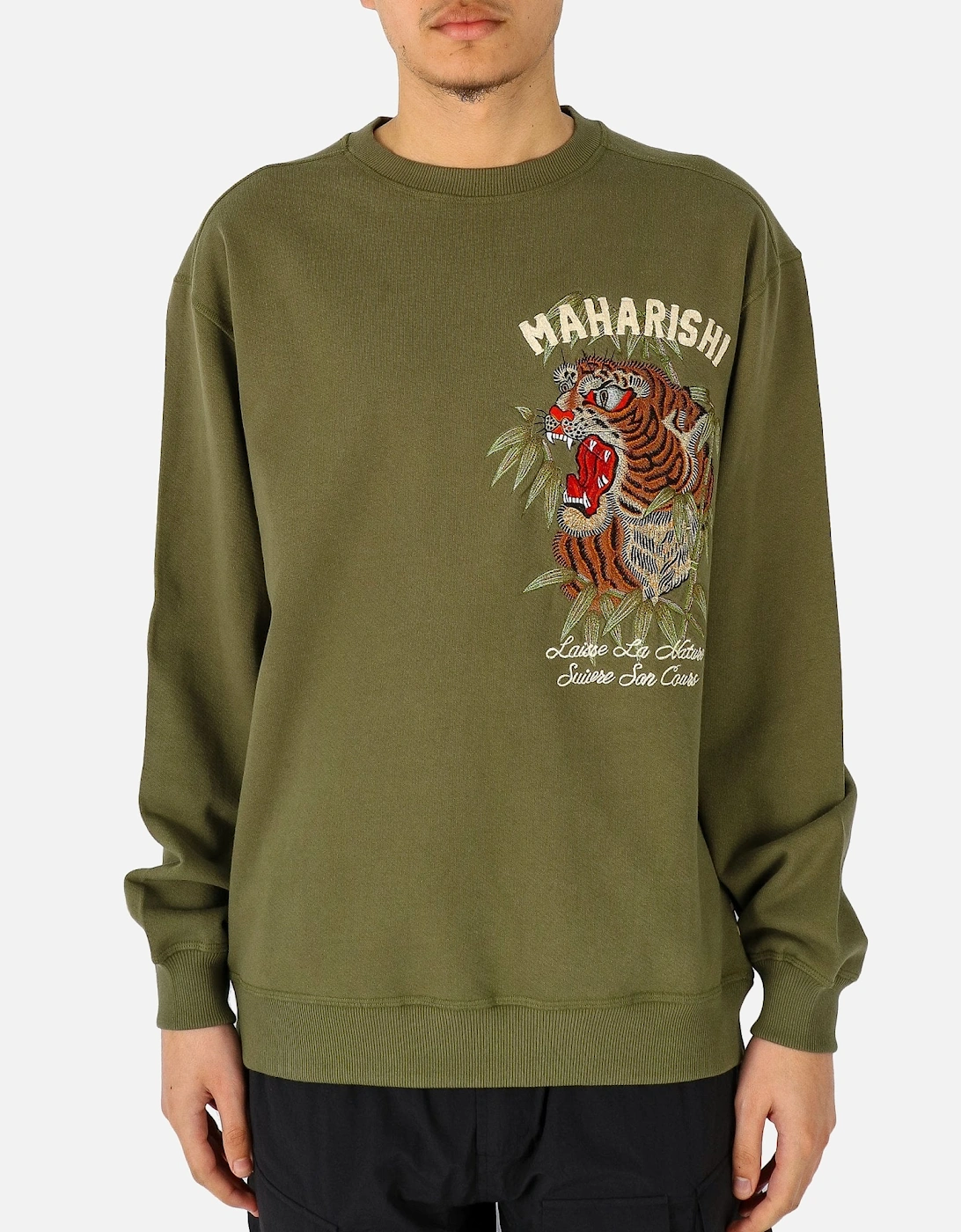 Maha Tiger Embroidered Khaki Sweatshirt, 5 of 4