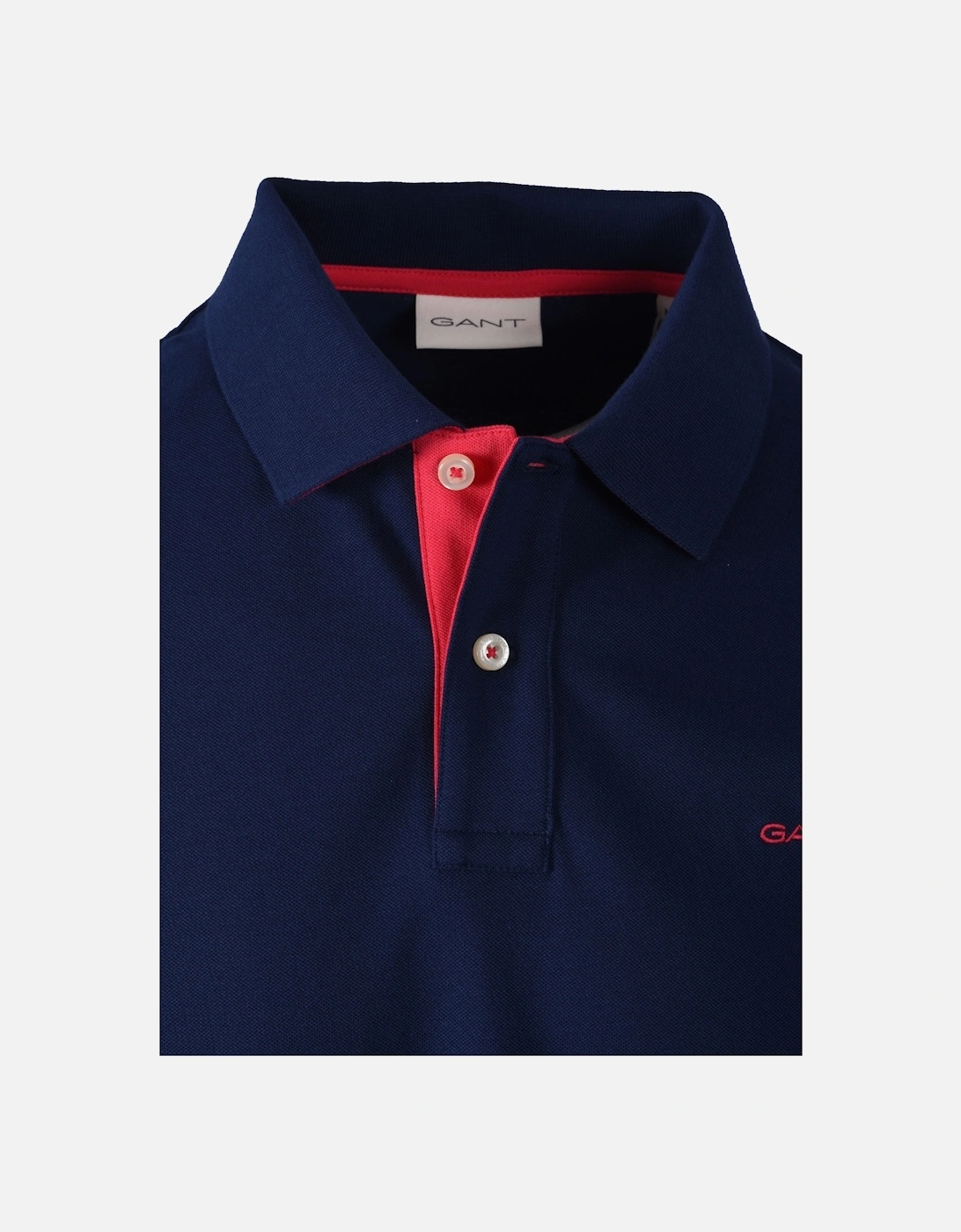 Contrast Collar Ss Polo Shirt Persian Blue