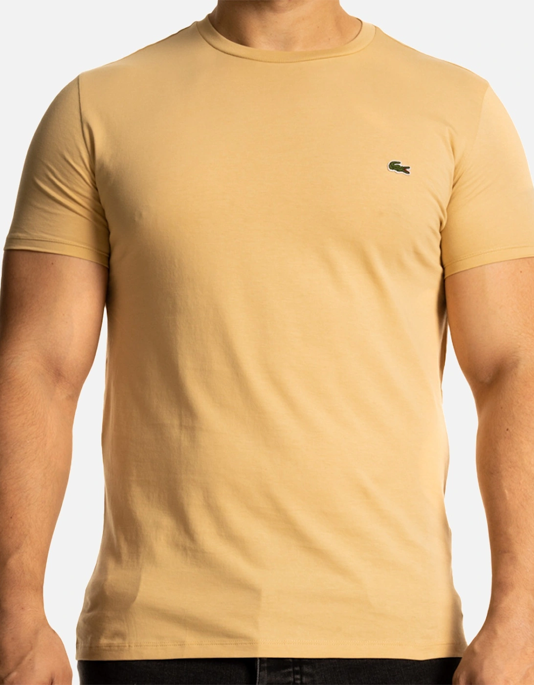 Mens Plain Crew T-Shirt (Beige), 8 of 7