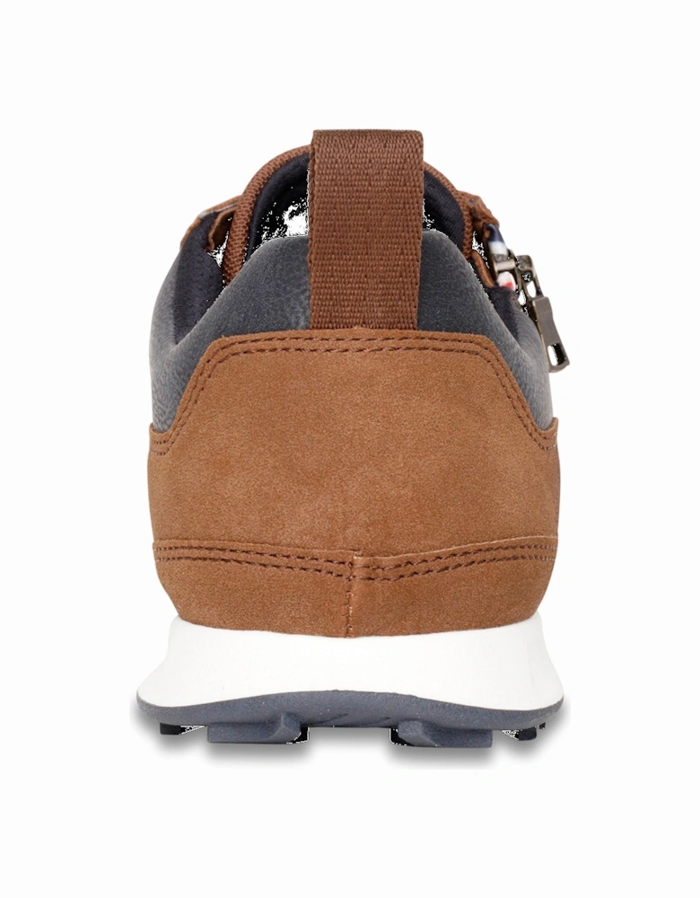 Mens Ross Perforated Suede Trainers (Cognac)