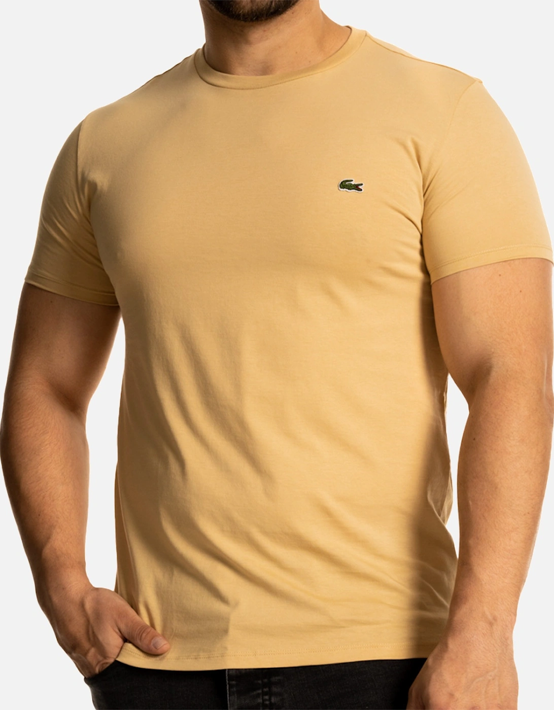 Mens Plain Crew T-Shirt (Beige)