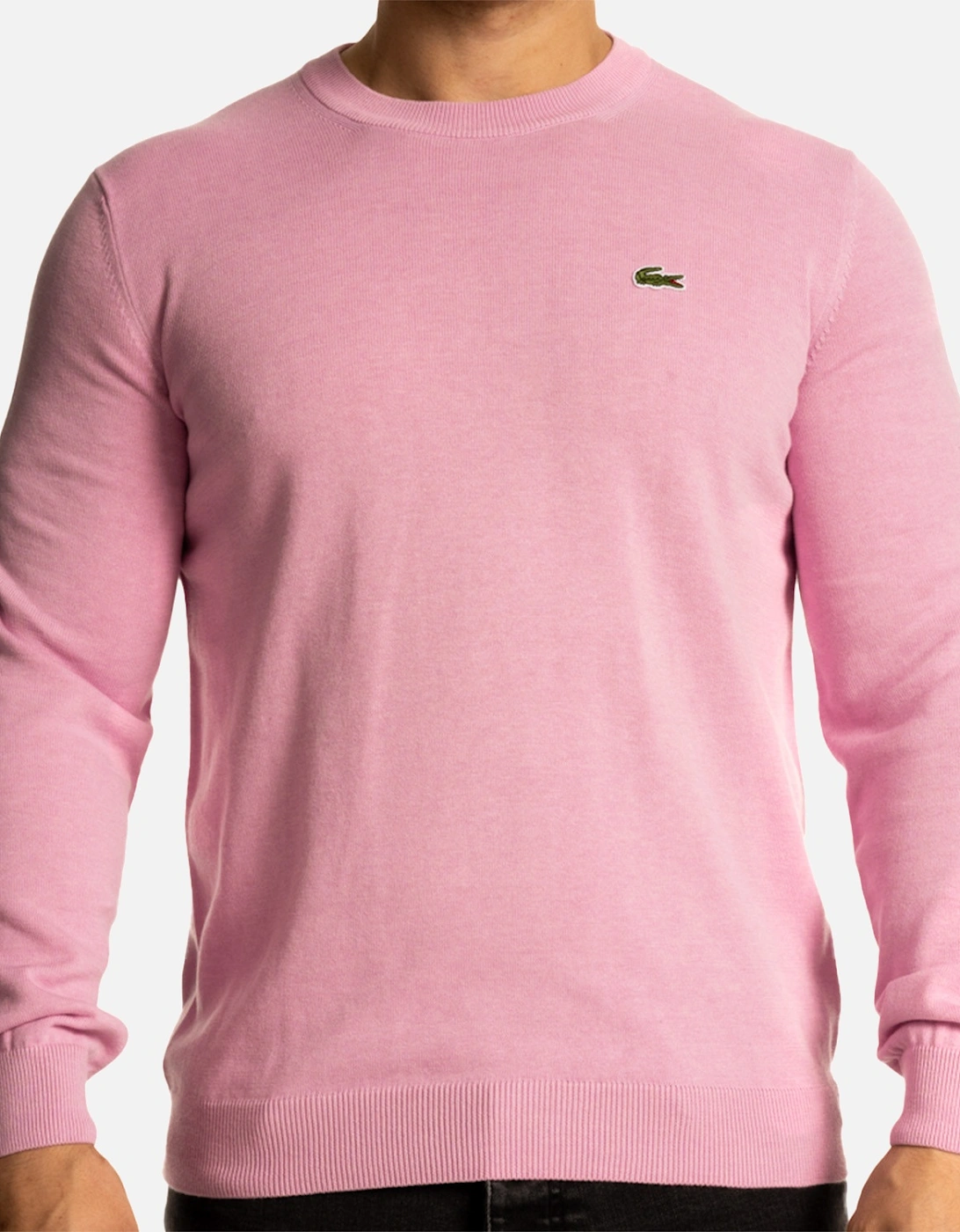 Mens Crew Neck Knitted Sweatshirt (Pink), 8 of 7