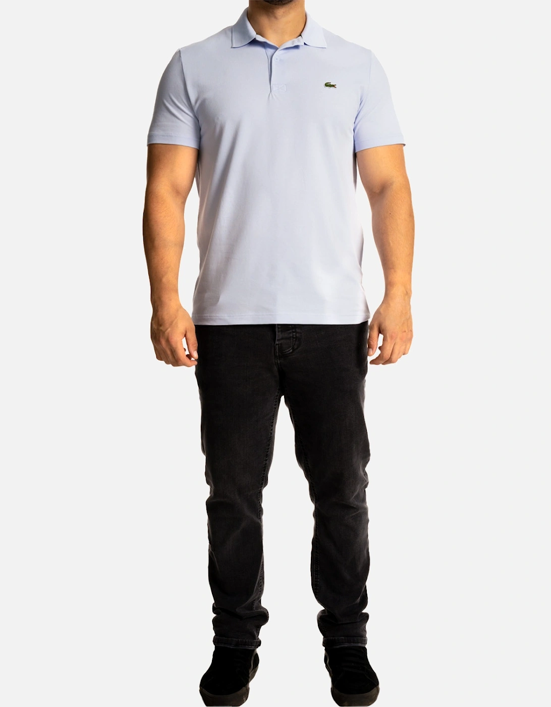 Mens S/S Stretch Polo Shirt (Pale Blue)