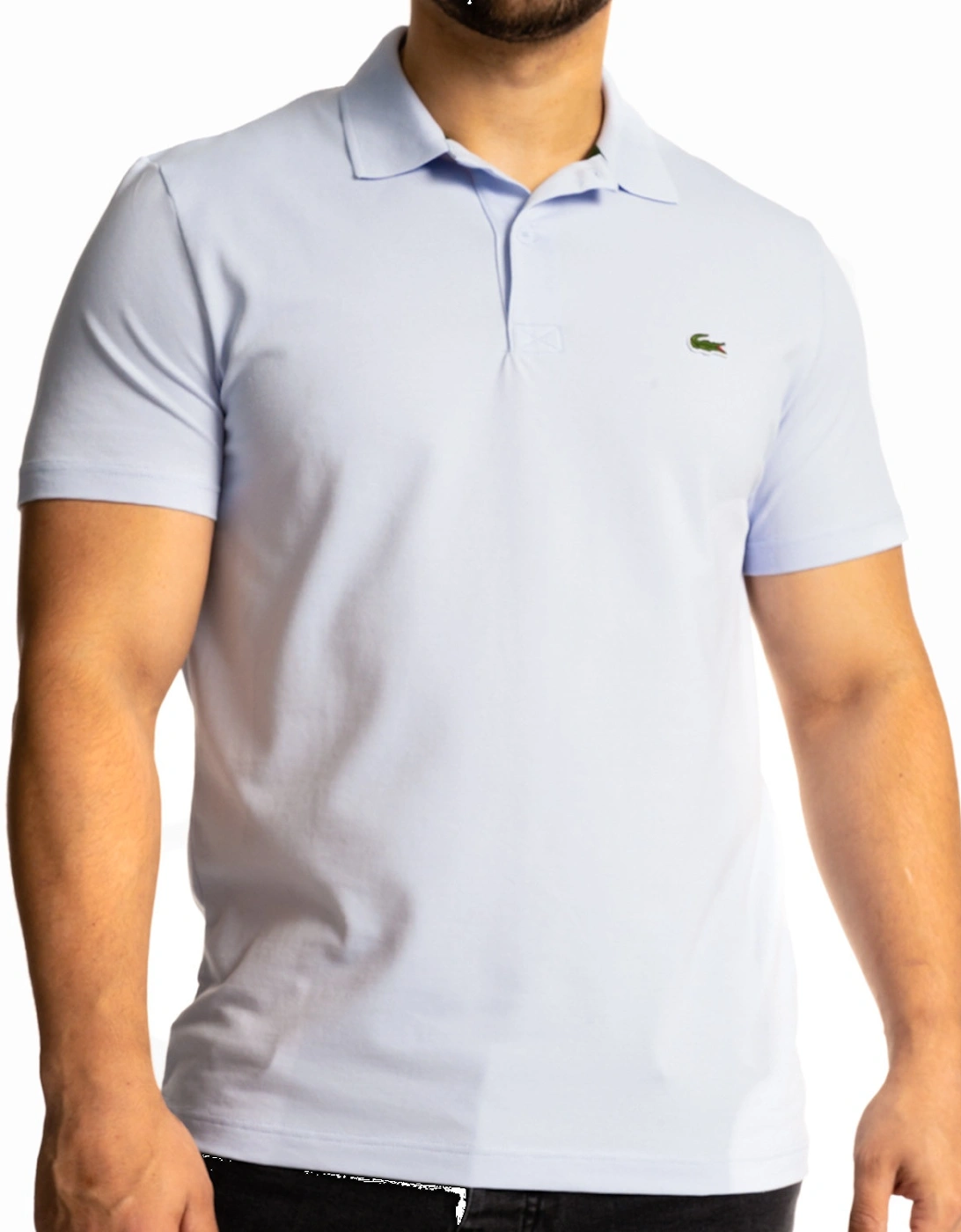 Mens S/S Stretch Polo Shirt (Pale Blue)