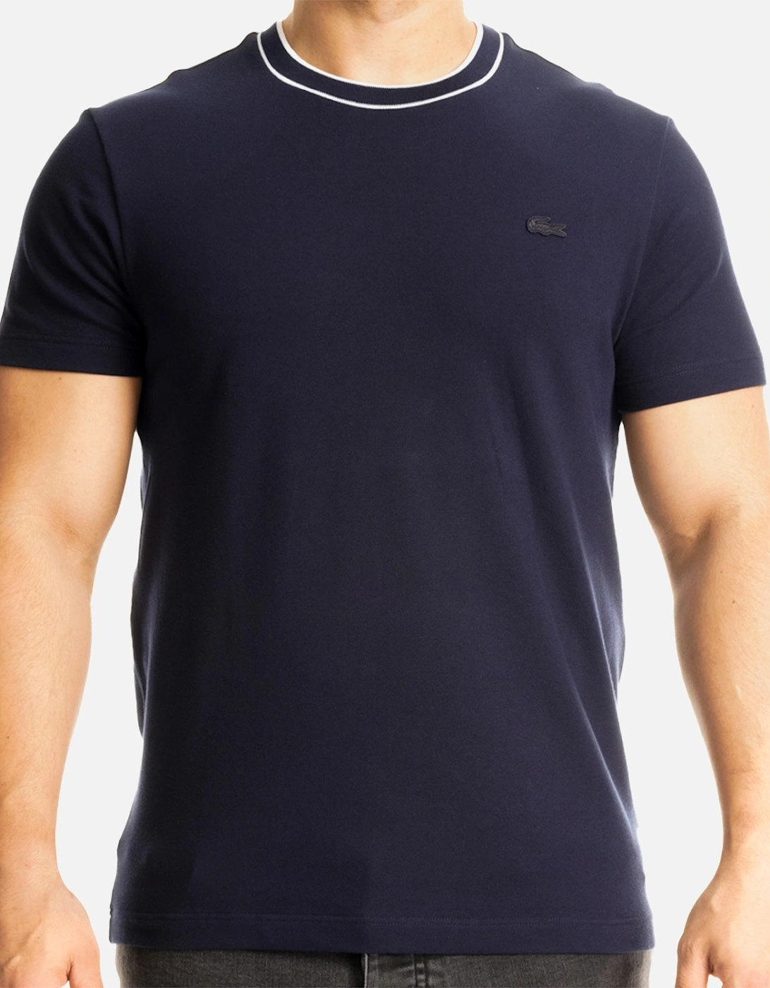 Mens Tipped Collar T-Shirt (Navy), 8 of 7