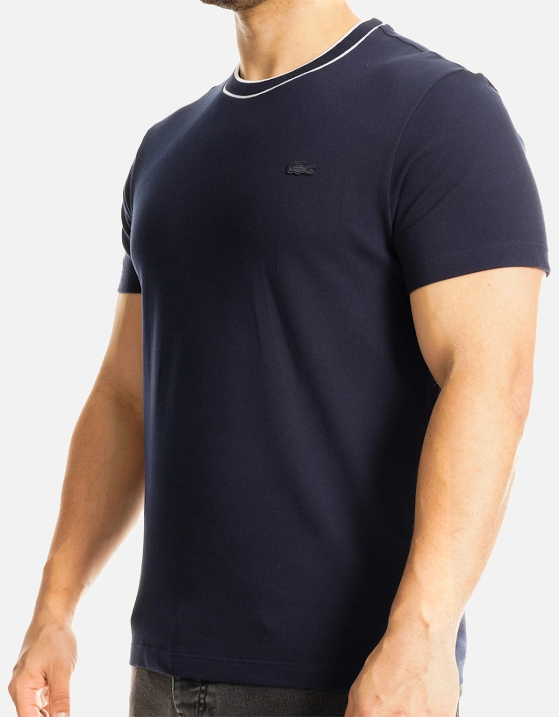Mens Tipped Collar T-Shirt (Navy)