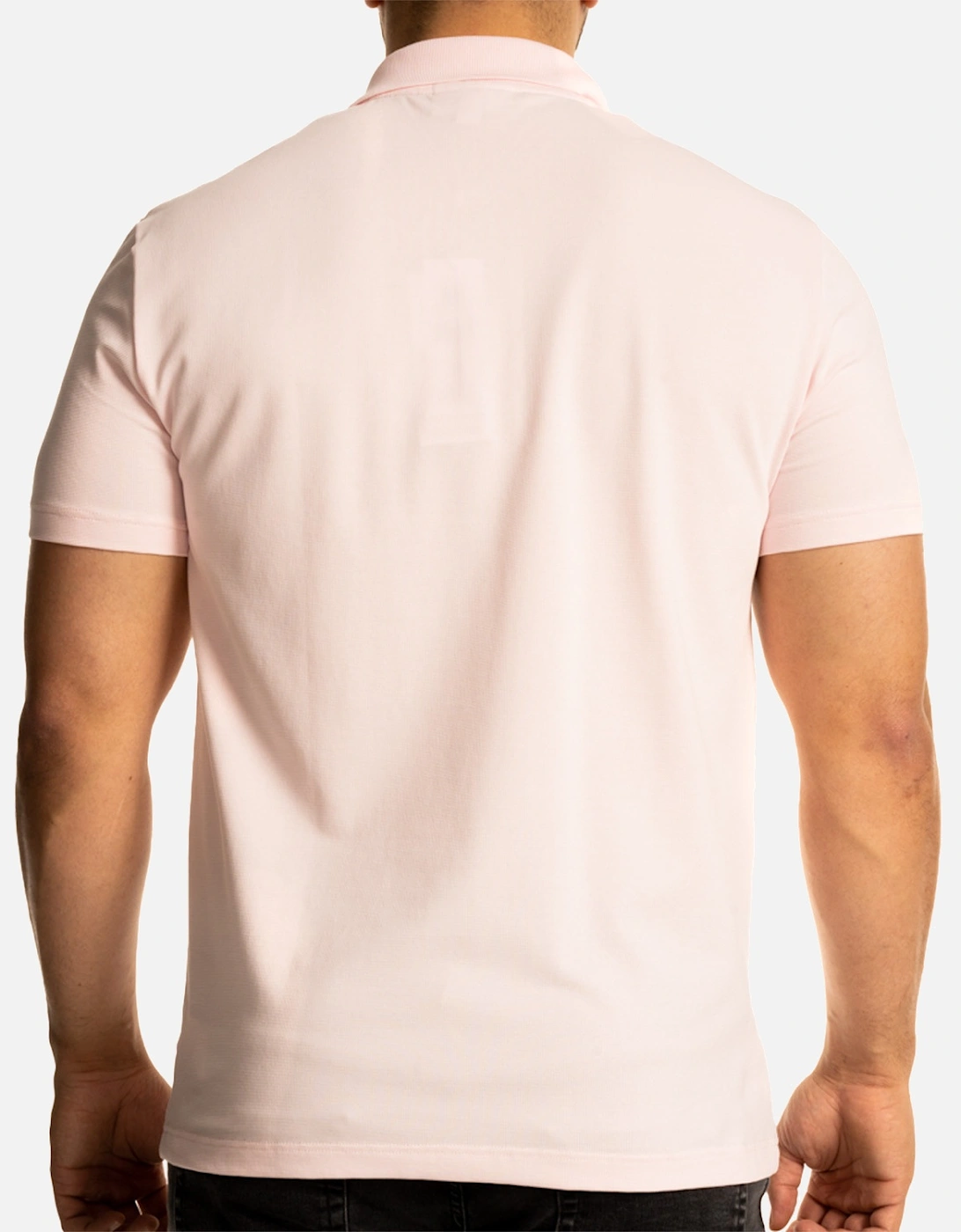 Mens S/S Stretch Polo Shirt (Light Pink)