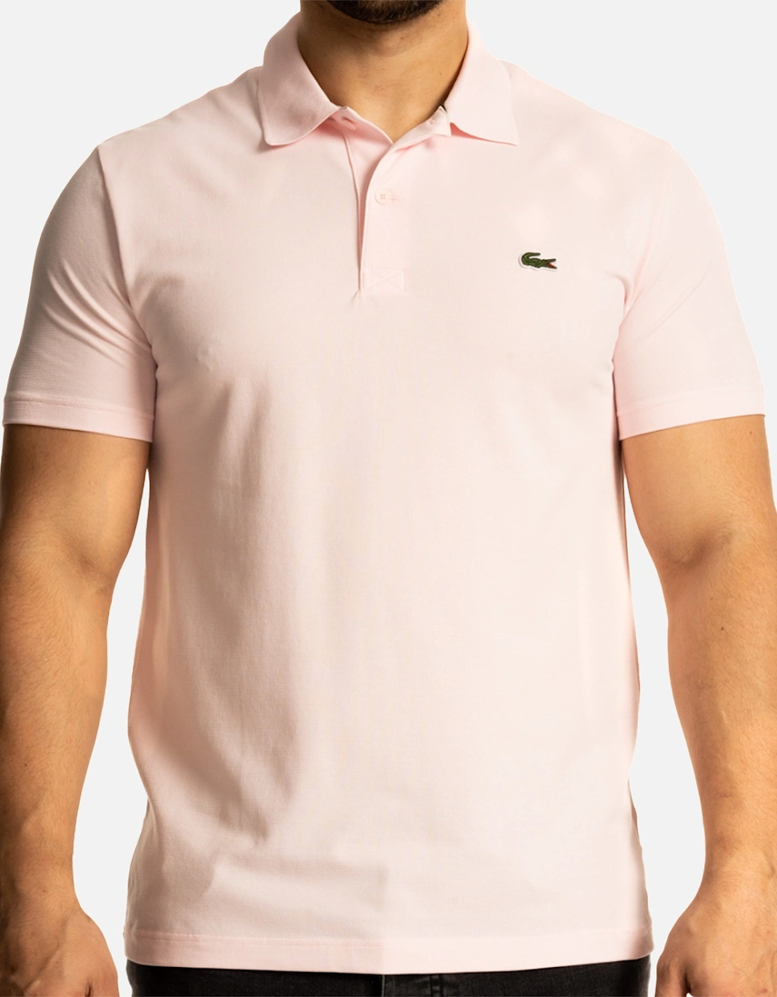 Mens S/S Stretch Polo Shirt (Light Pink), 8 of 7