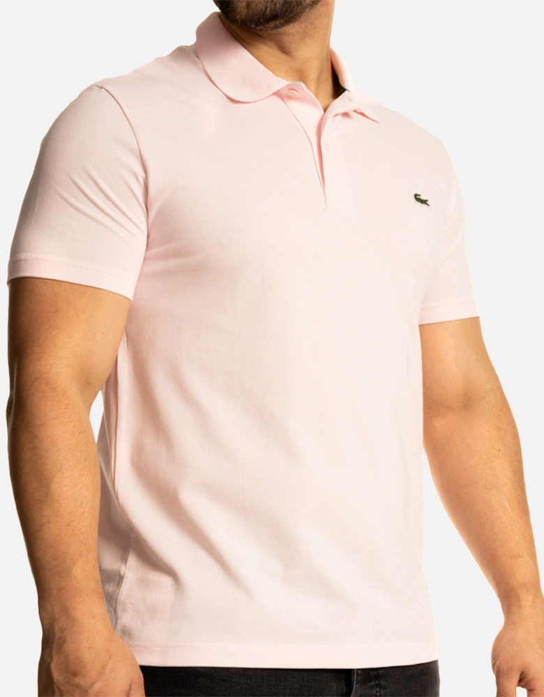 Mens S/S Stretch Polo Shirt (Light Pink)