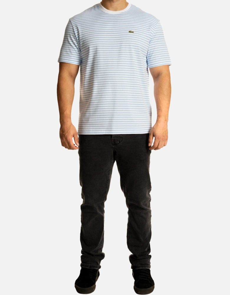 Mens Stripe T-Shirt (White/Blue)