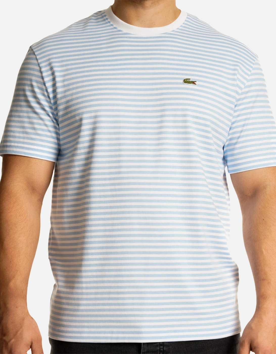 Mens Stripe T-Shirt (White/Blue), 8 of 7