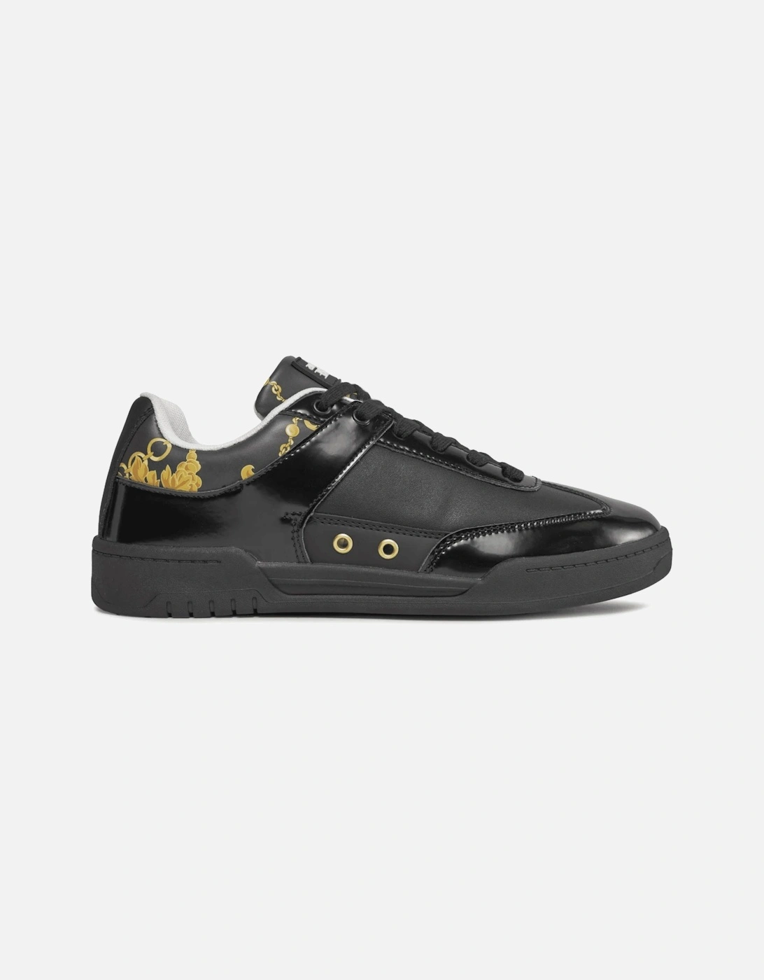 Brooklyn Baroque Logo Leather Low-Top Black Trainer, 4 of 3
