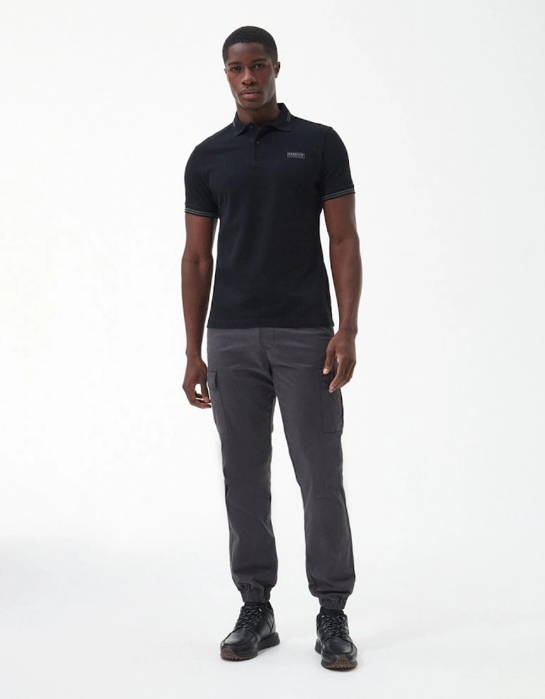 Essential Tipped Polo - Black / Grey