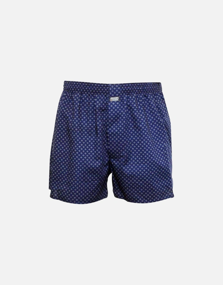 Geometric Print Woven Boxer Short, Blue