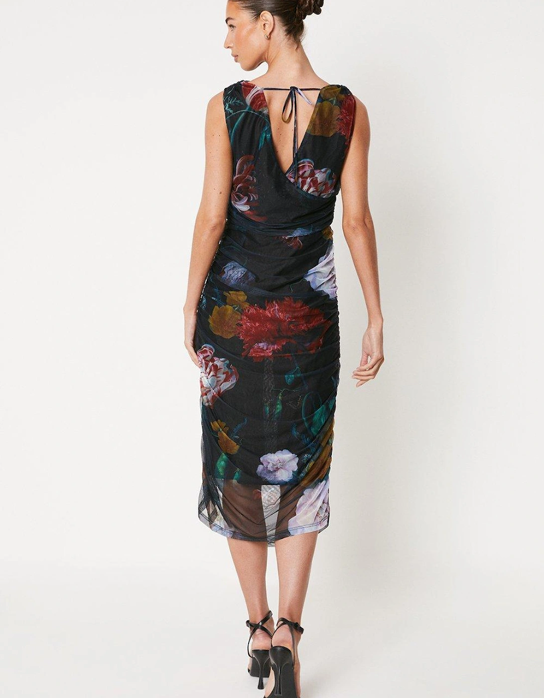 Ruched Floral Pencil Dress
