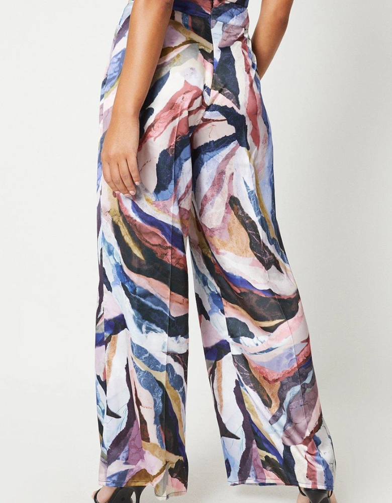 Printed Drape Satin Trouser