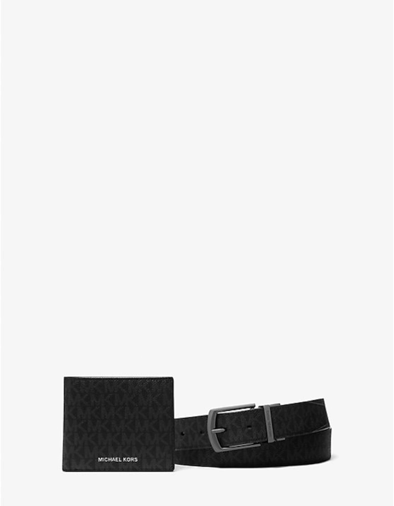 Signature Logo Wallet and Belt Gift Set