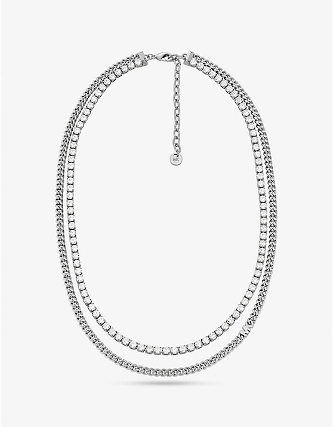 Precious Metal-Plated Brass Double Chain Tennis Necklace, 2 of 1