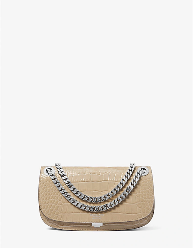 Christie Mini Crocodile Embossed Leather Envelope Bag