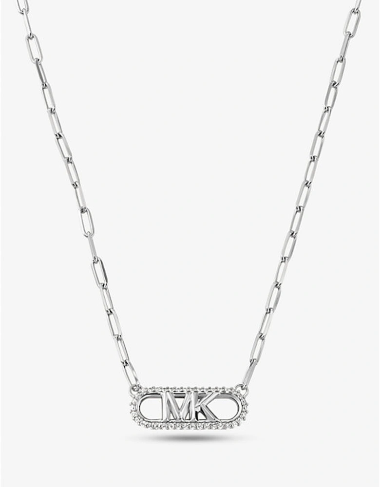 Precious Metal-Plated Sterling Silver Empire Logo Chain Link Necklace