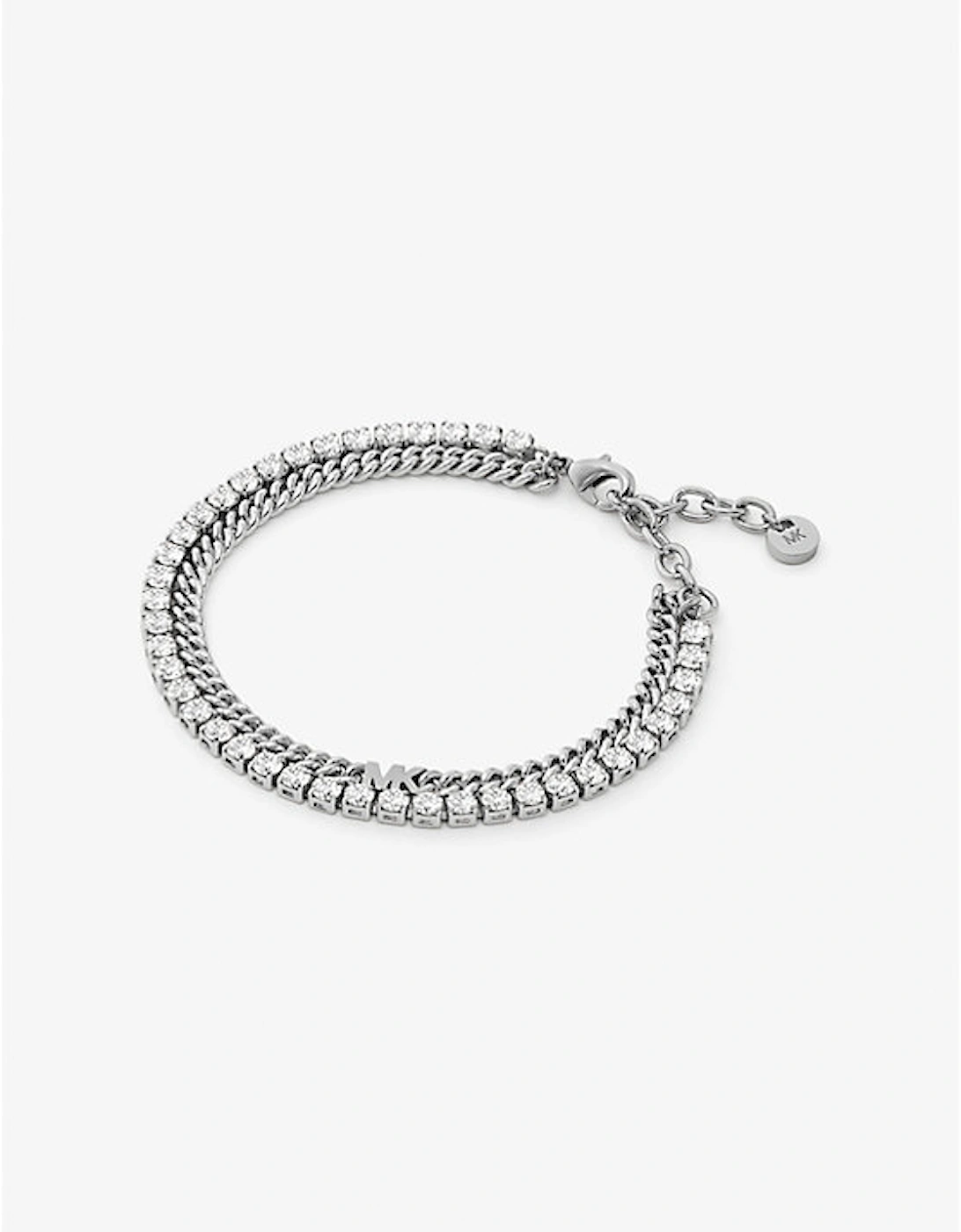 Precious Metal-Plated Brass Double Chain Tennis Bracelet, 2 of 1