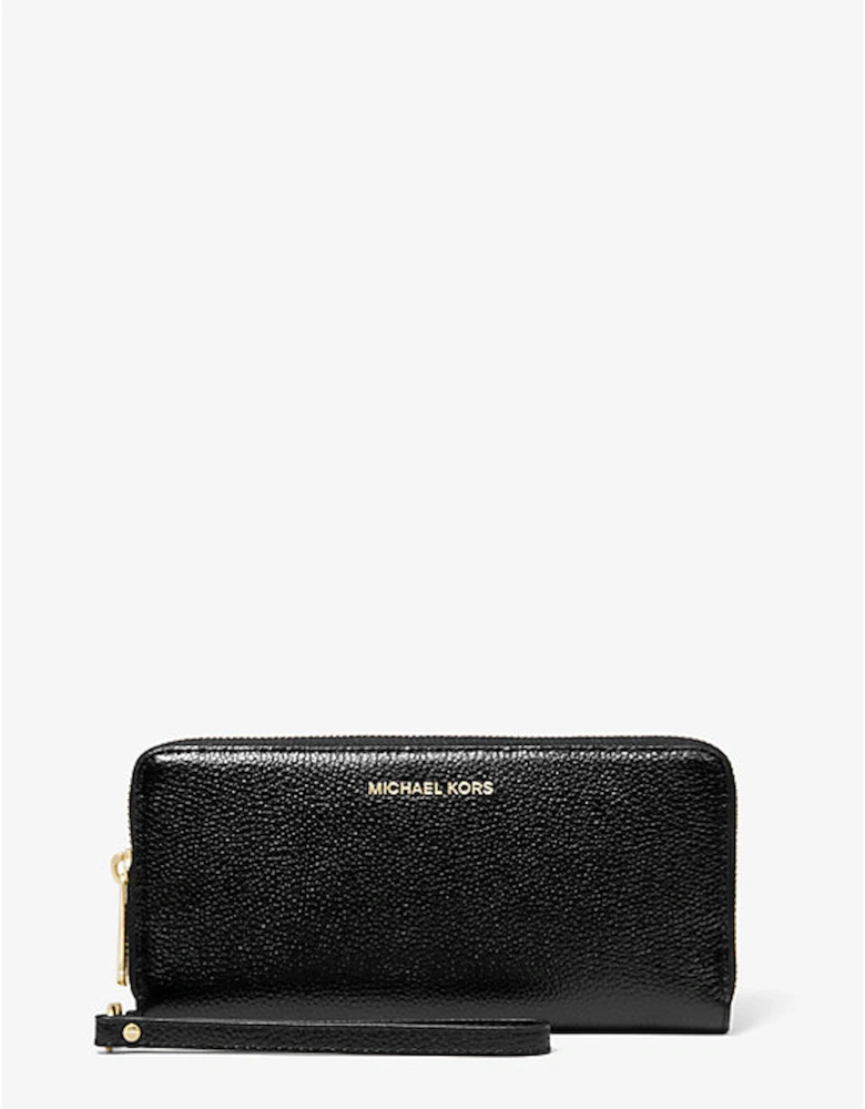 Pebbled Leather Continental Wristlet