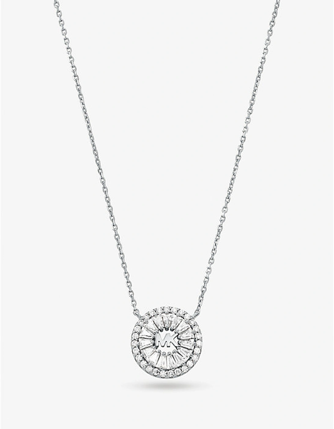 Precious Metal-Plated Sterling Silver Pavé Halo Necklace, 2 of 1