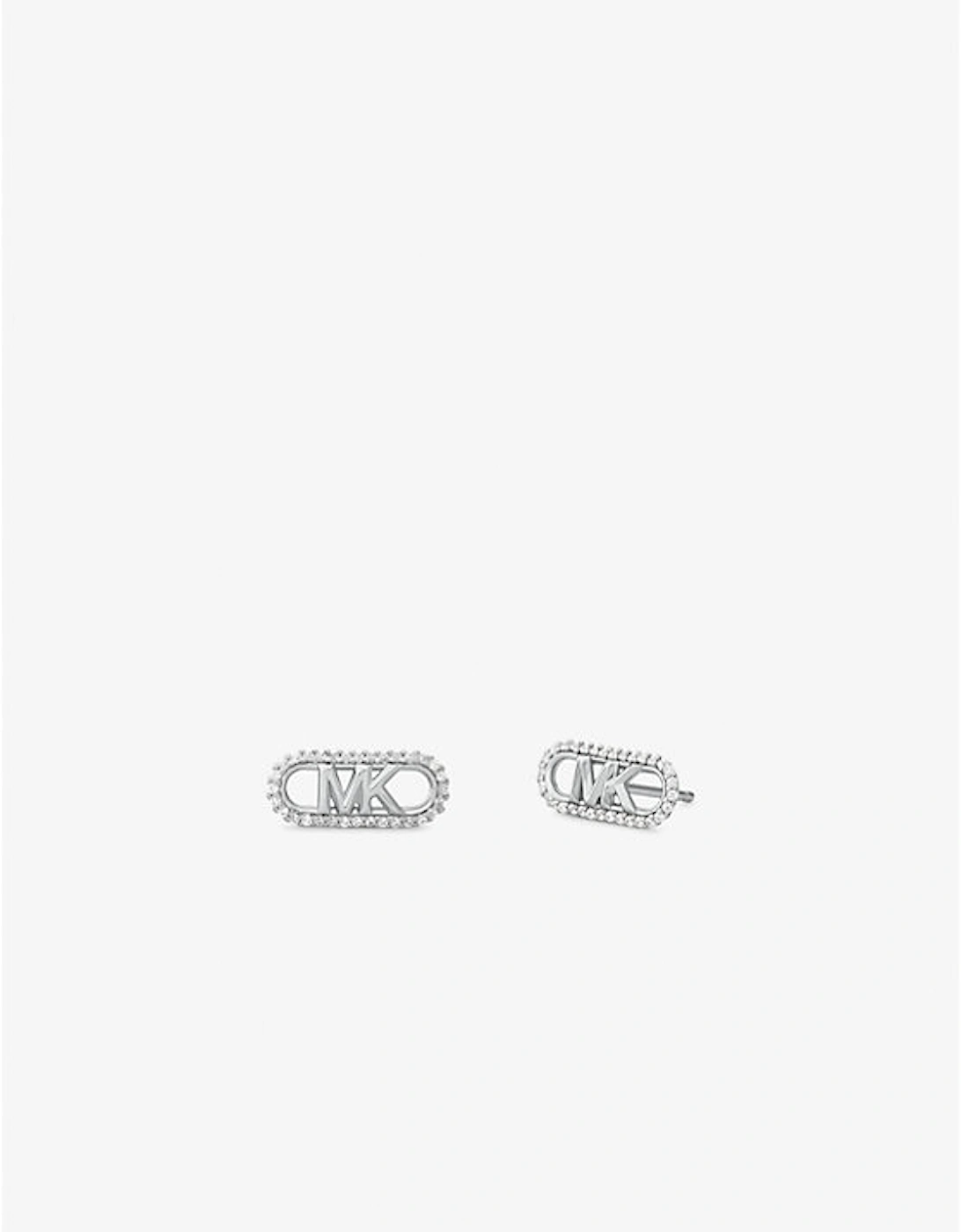Precious Metal-Plated Sterling Silver Pavé Empire Logo Earrings, 2 of 1